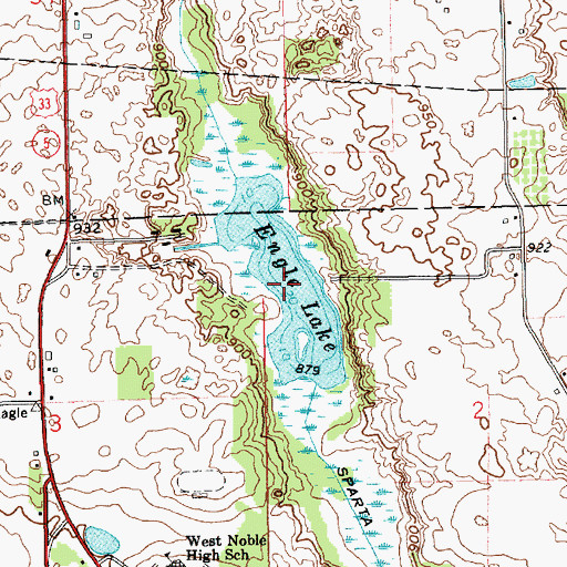 Topographic Map of Engle Lake, IN