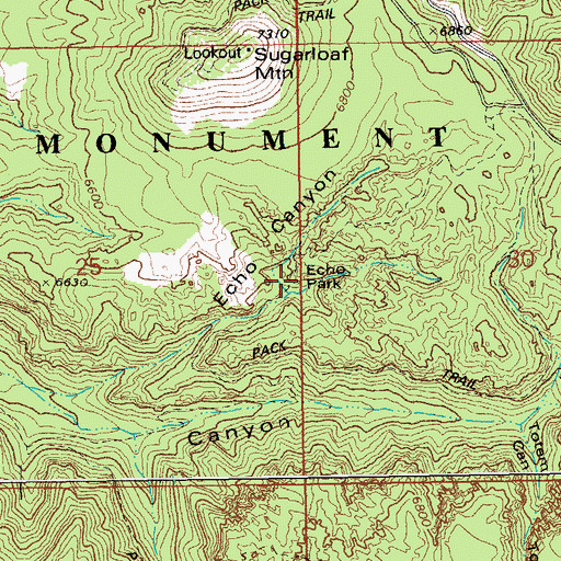 Topographic Map of Echo Park, AZ