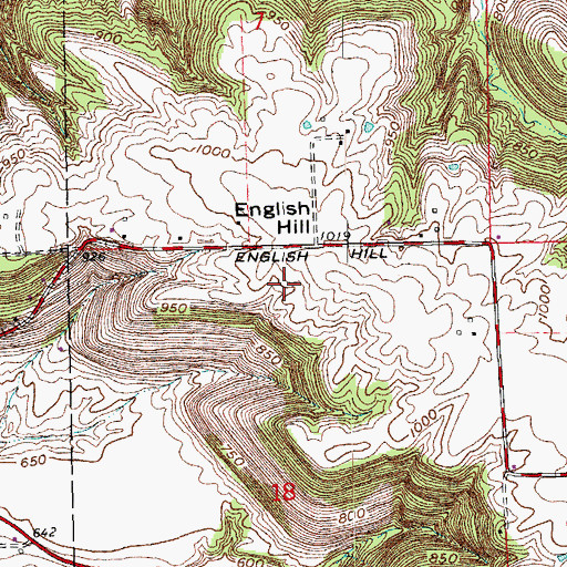 Topographic Map of English Hill, IN