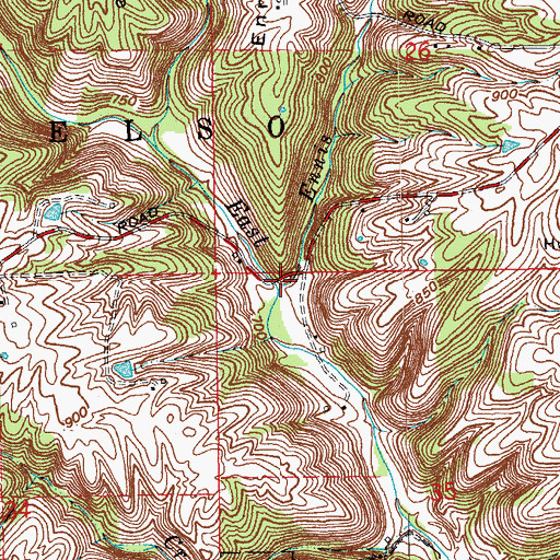 Topographic Map of Ennis Creek, IN