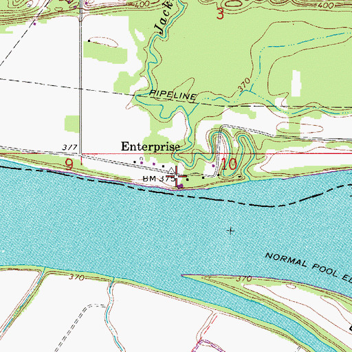 Topographic Map of Enterprise, IN