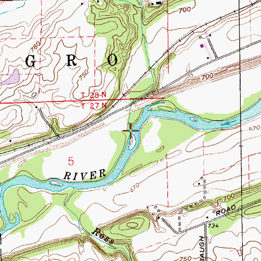 Topographic Map of Enyeart Creek, IN