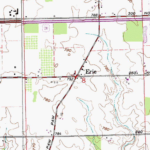 Topographic Map of Erie, IN