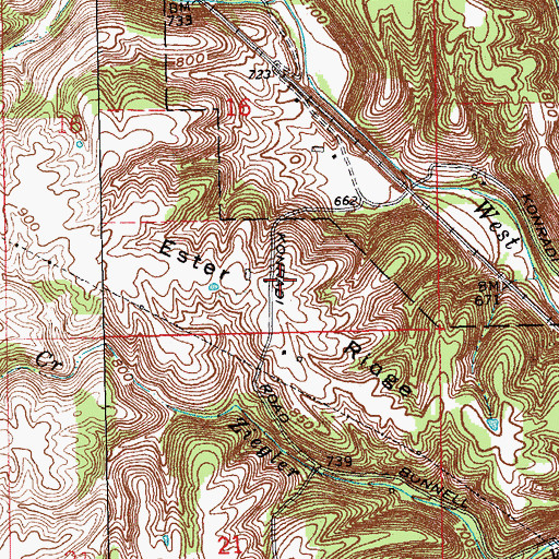 Topographic Map of Ester Ridge, IN