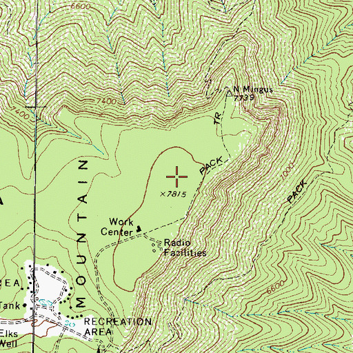 Topographic Map of KUSK-TV (Prescott), AZ