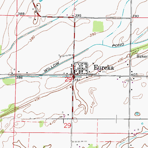 Topographic Map of Eureka, IN