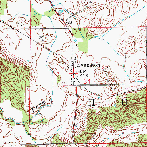 Topographic Map of Evanston, IN