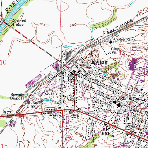 Topographic Map of Ewing, IN