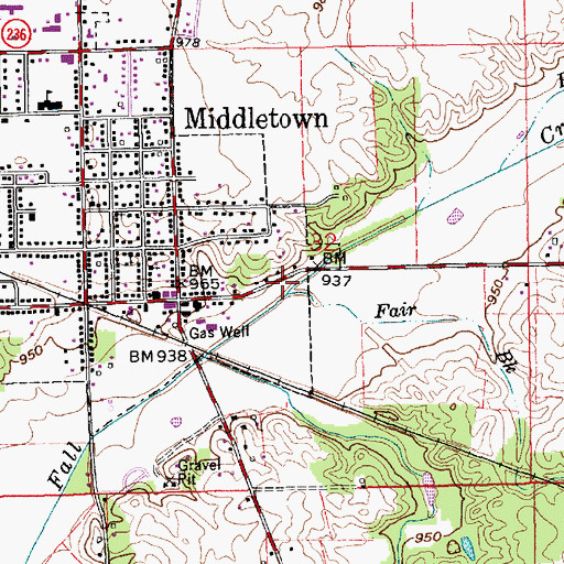 Topographic Map of Fair Brook, IN