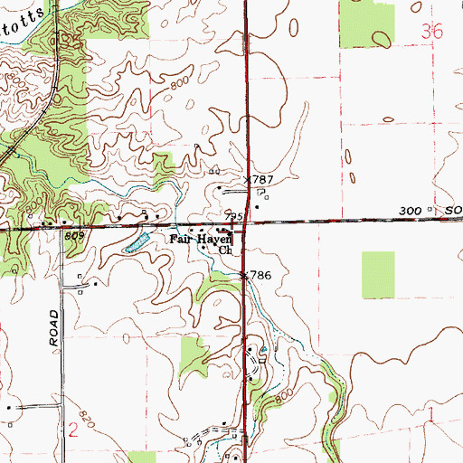 Topographic Map of Fair Haven Church, IN