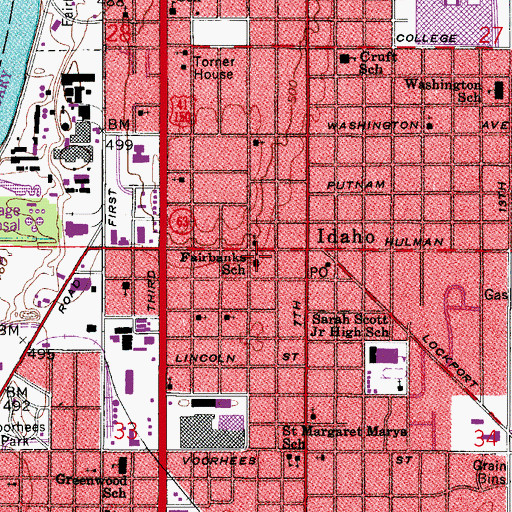 Topographic Map of Fairbanks Elementary School, IN