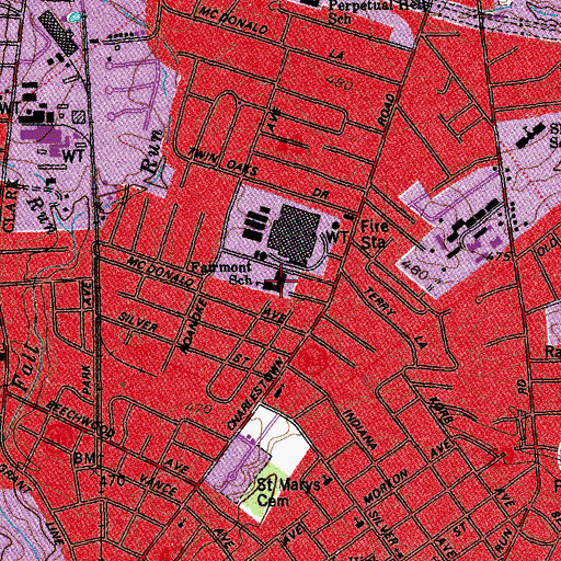 Topographic Map of Fairmont Elementary School, IN