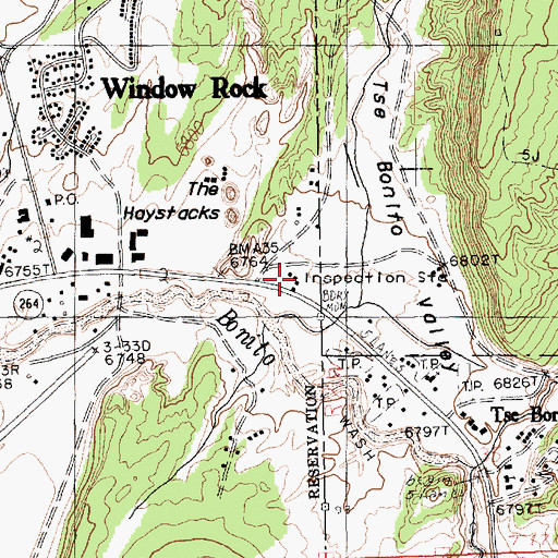 Topographic Map of Arizona State Inspection Station, AZ