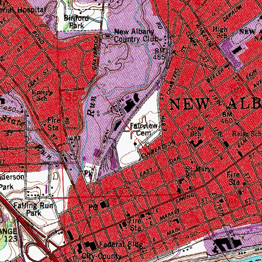 Topographic Map of Fairview Cemetery, IN