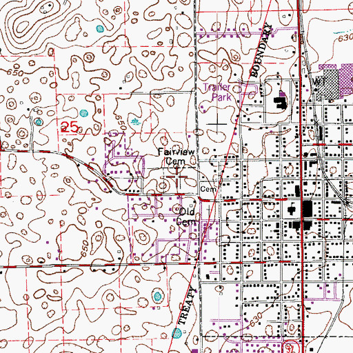 Topographic Map of Fairview Cemetery, IN