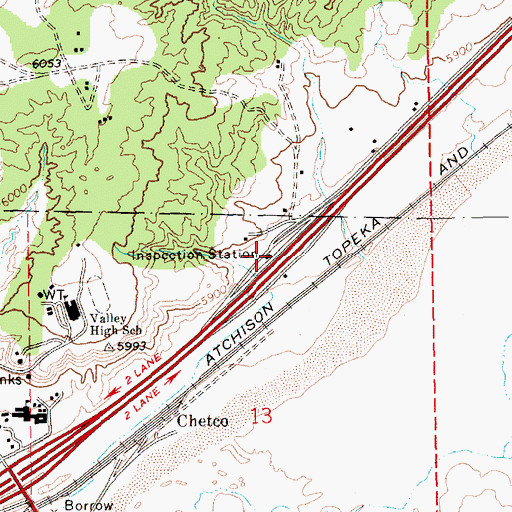 Topographic Map of Arizona State Inspection Station, AZ