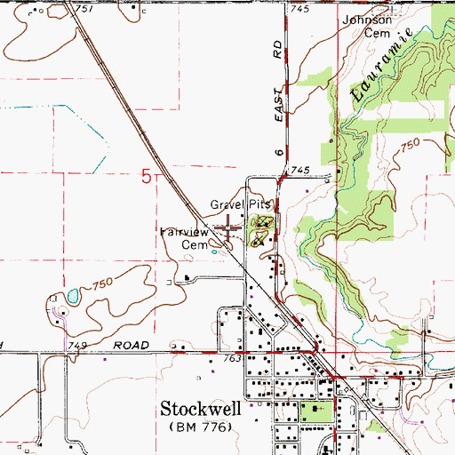 Topographic Map of Fairview Cemetery, IN