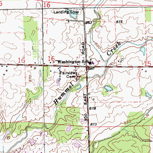 Topographic Map of Fairview Cemetery, IN