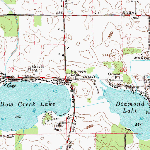 Topographic Map of Fairview Cemetery, IN