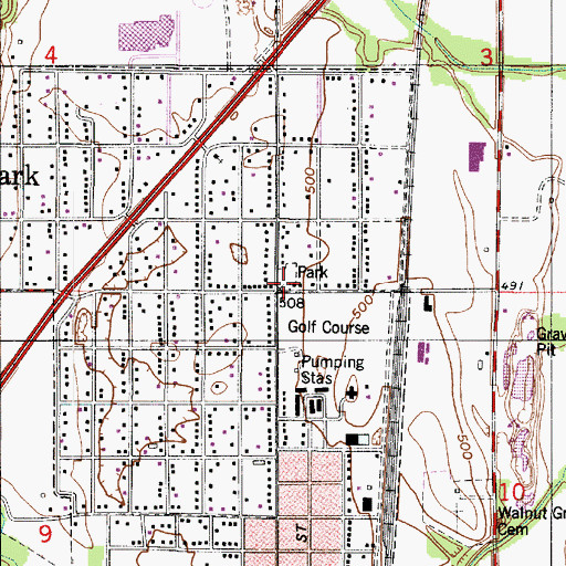 Topographic Map of Fairview School, IN