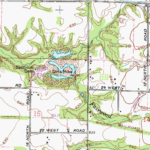 Topographic Map of Fairwood Drain, IN