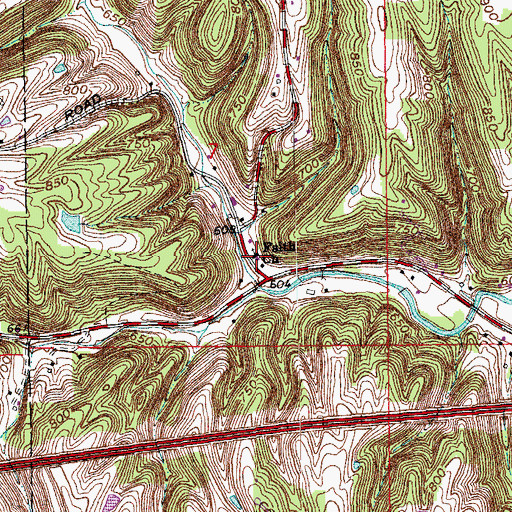 Topographic Map of Faith Church, IN