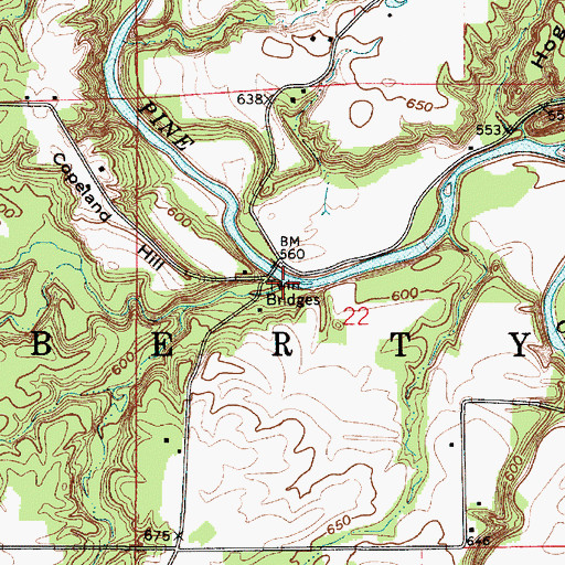 Topographic Map of Fall Creek, IN