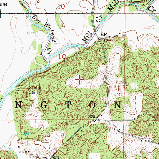 Topographic Map of Fall Creek, IN