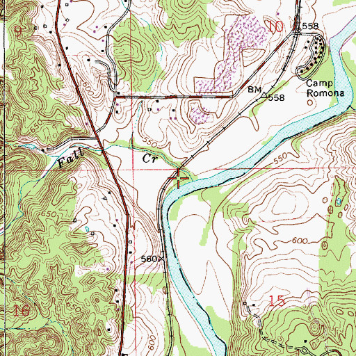 Topographic Map of Fall Creek, IN