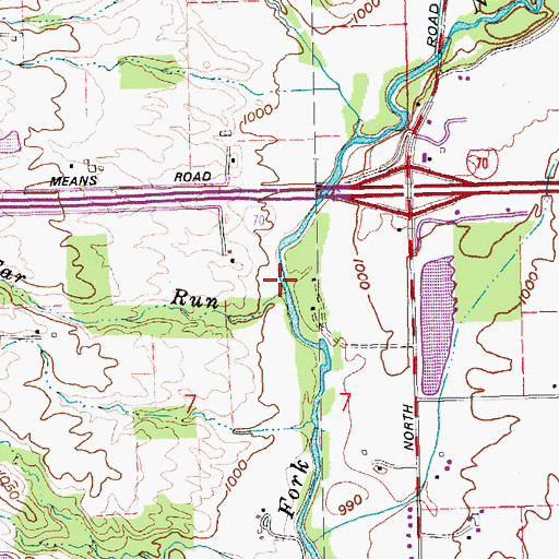 Topographic Map of Far Run, IN