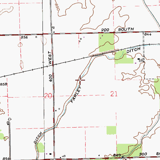 Topographic Map of Farley Ditch, IN