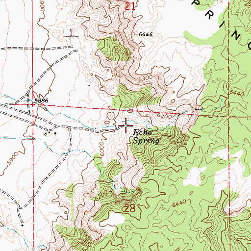Topographic Map of Echo Spring, AZ