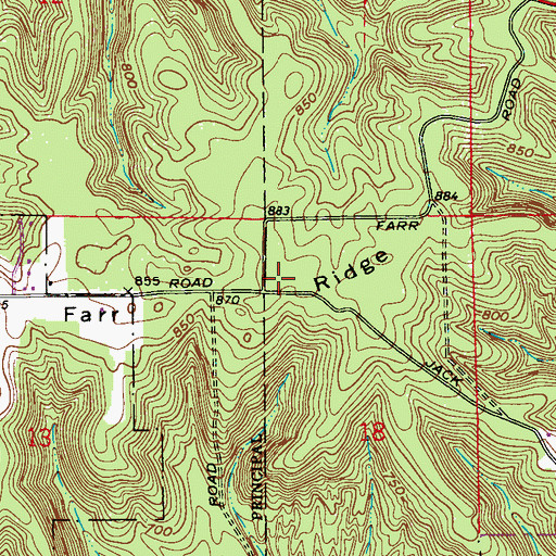 Topographic Map of Farr Ridge, IN