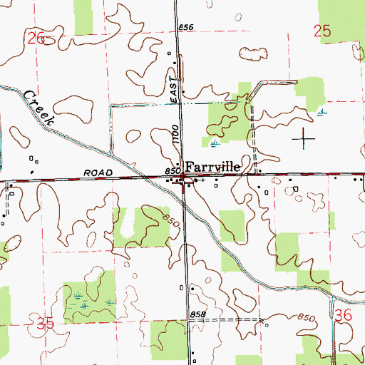Topographic Map of Farrville, IN