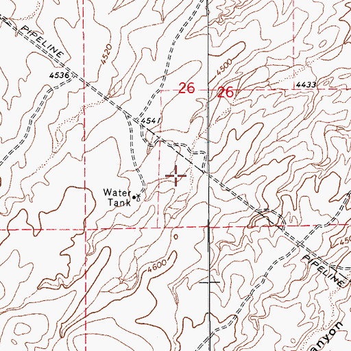Topographic Map of KAVV-FM (Sierra Vista), AZ