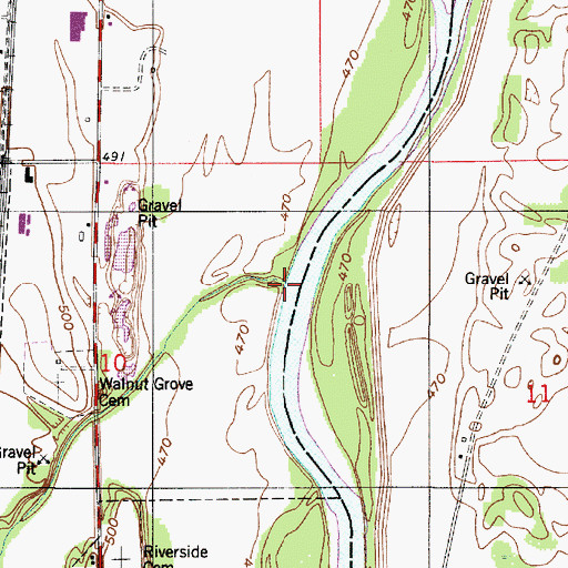 Topographic Map of Feather Creek, IN