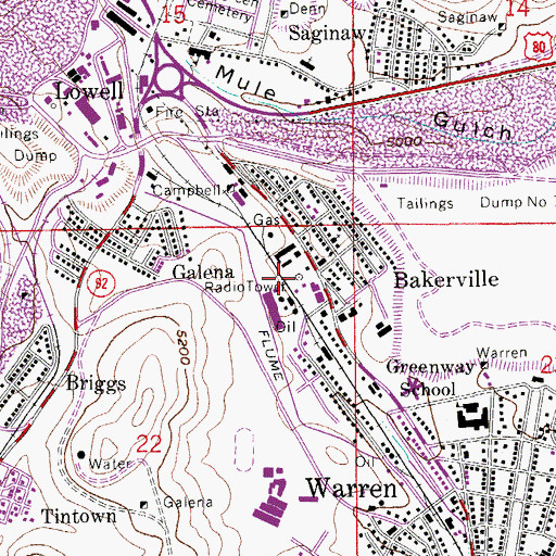 Topographic Map of KBZB-AM (Bisbee), AZ