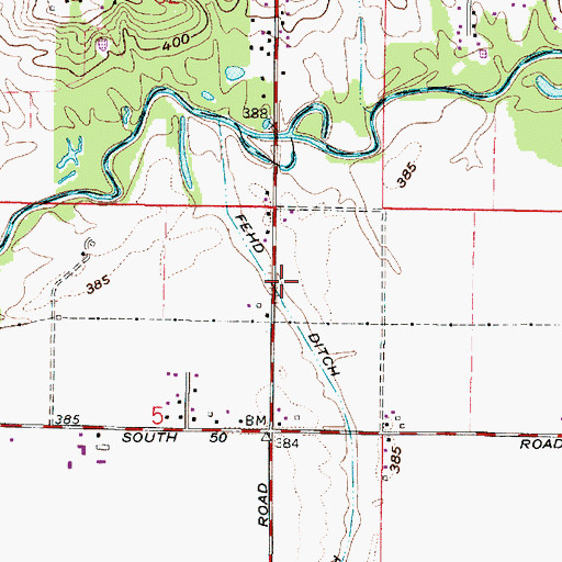 Topographic Map of Fehd Ditch, IN