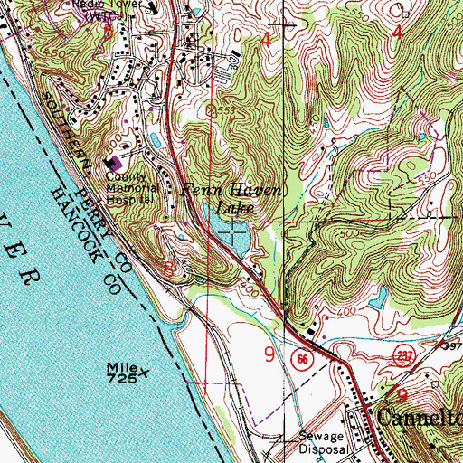 Topographic Map of Fenn Haven Lake, IN