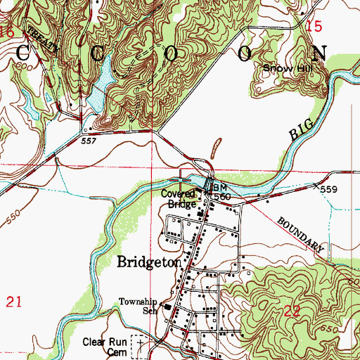Topographic Map of Ferguson Branch, IN