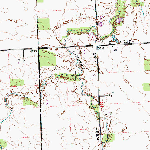 Topographic Map of Ferguson Ditch, IN