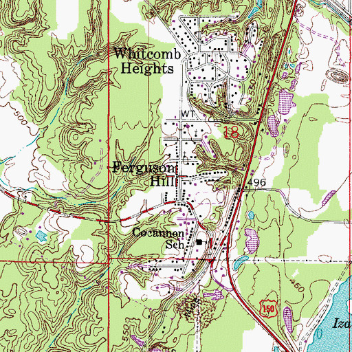 Topographic Map of Ferguson Hill, IN