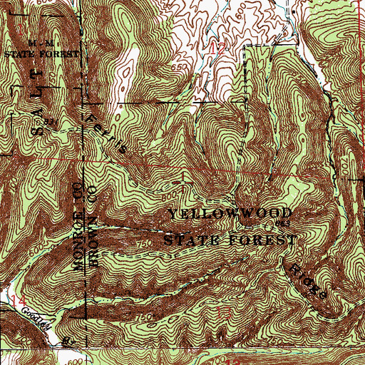Topographic Map of Ferris Ridge, IN