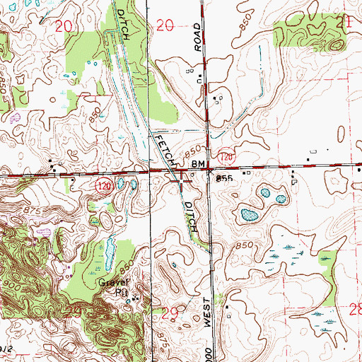 Topographic Map of Fetch Ditch, IN