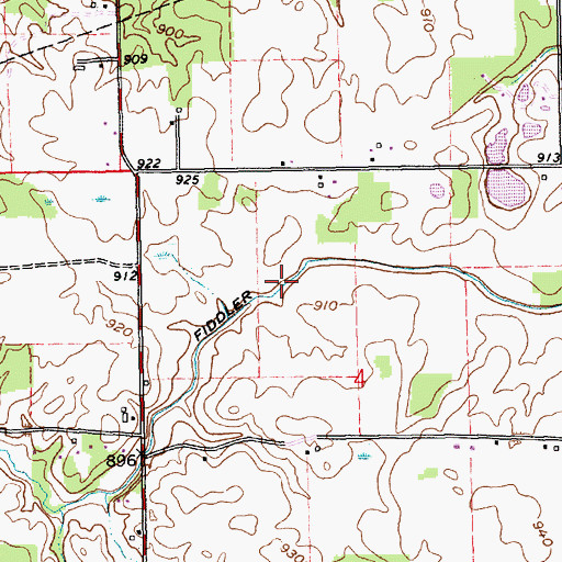 Topographic Map of Fiddler Ditch, IN