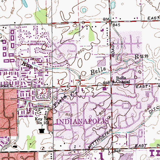 Topographic Map of Field Creek, IN