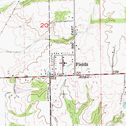 Topographic Map of Fields, IN