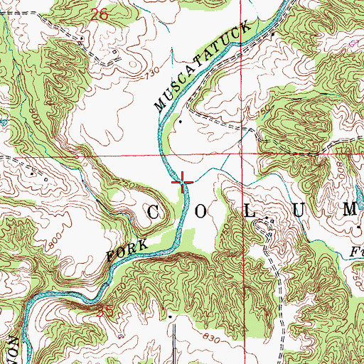 Topographic Map of Finch Branch, IN