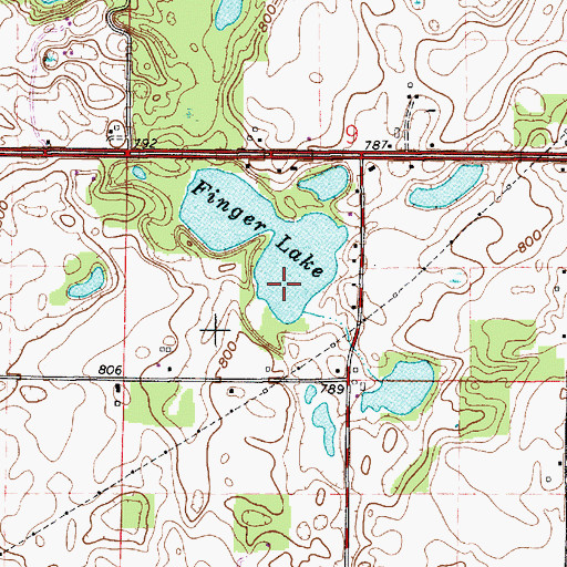 Topographic Map of Finger Lake, IN