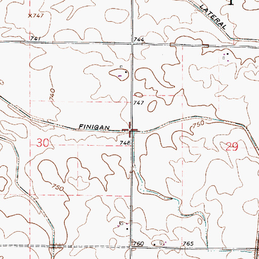 Topographic Map of Finigan Ditch, IN